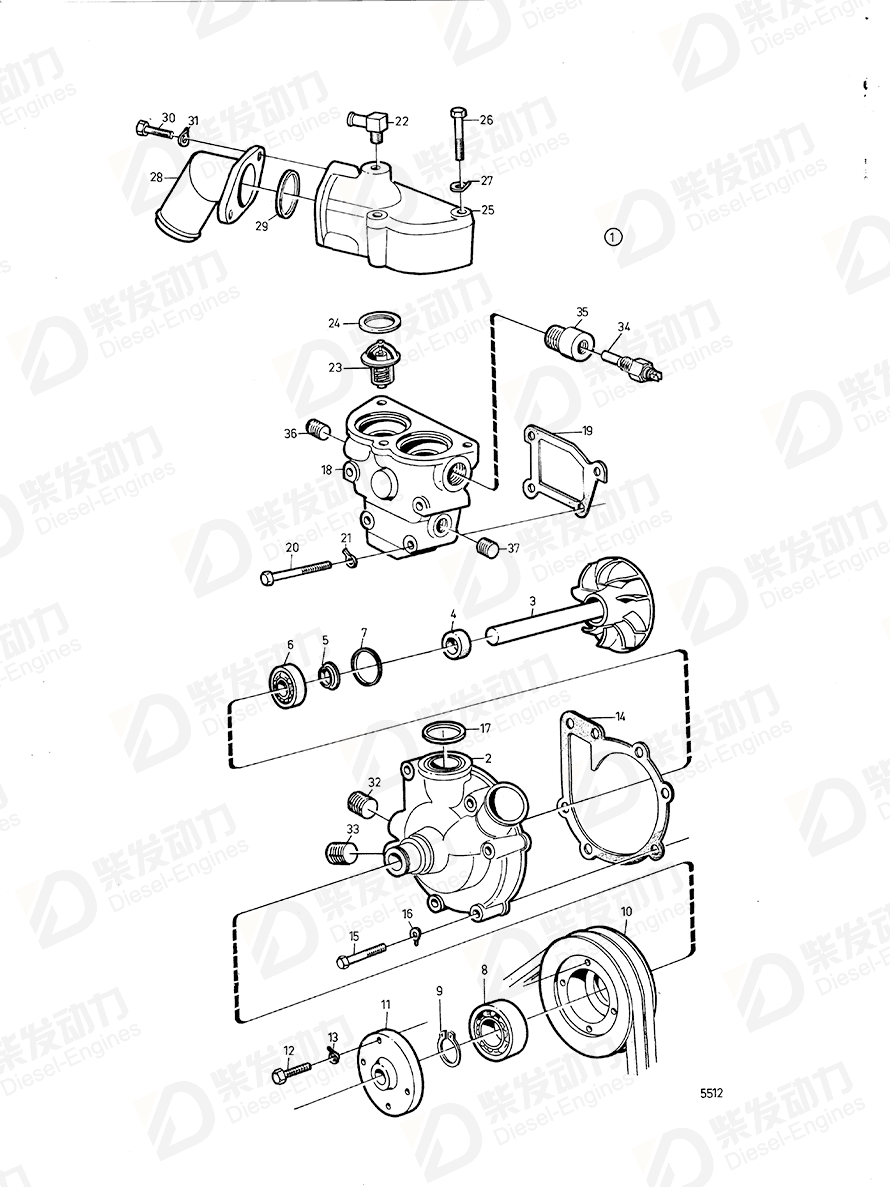volvo penta Gasket 1542187 Drawing volvo penta Gasket 1542187 Drawing